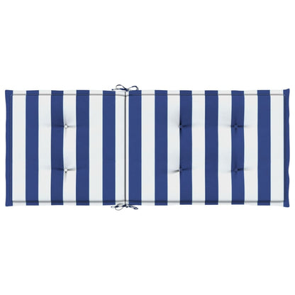 Cuscini Sedia Schienale Alto 4 pz Strisce Bianche e Blu Tessuto | homemem39