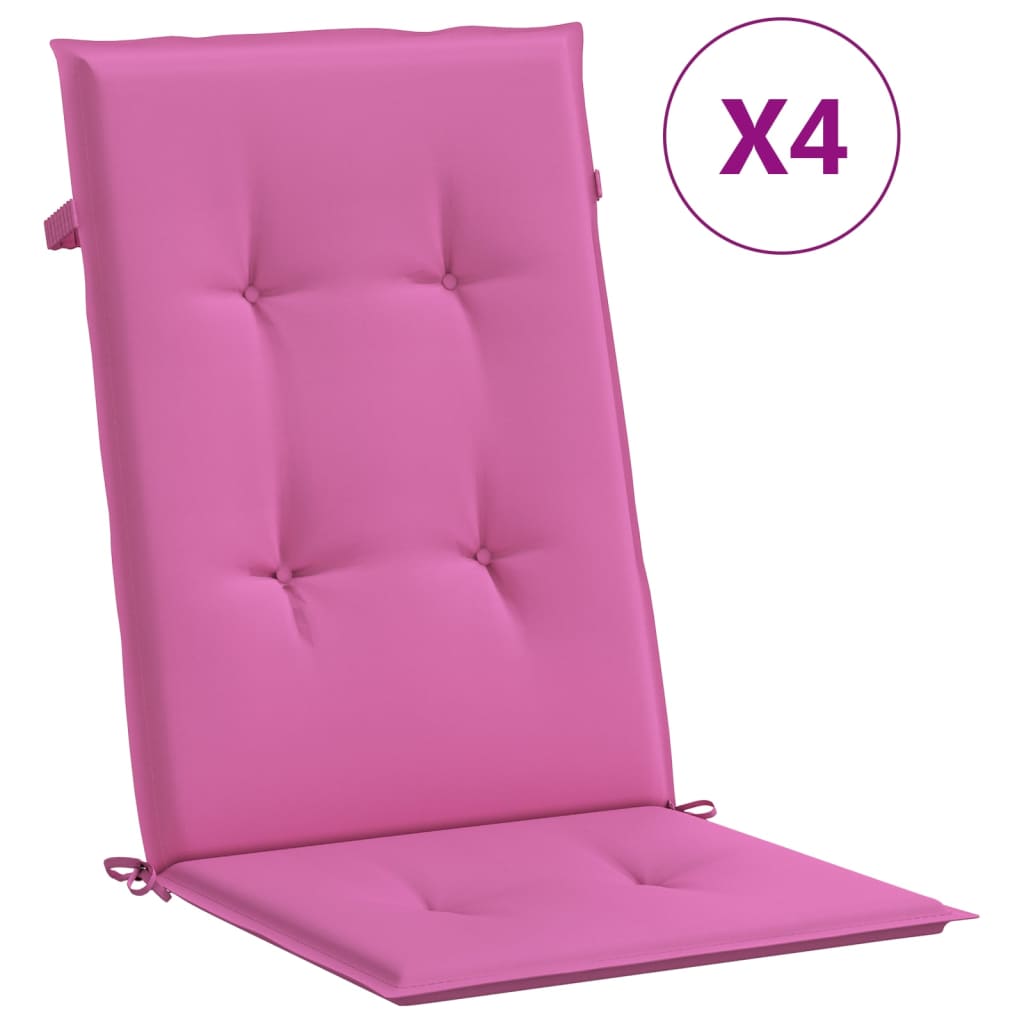 Cuscini per Sedia con Schienale Alto 4pz Rosa in Tessuto - homemem39