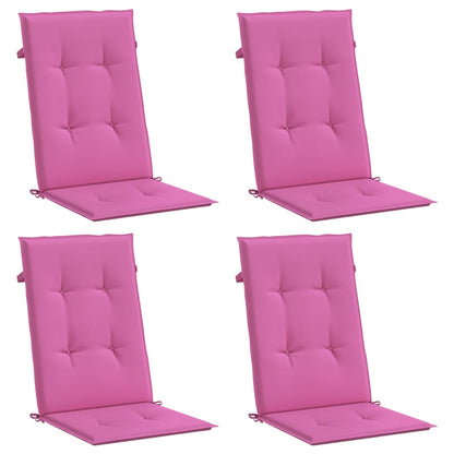 Cuscini per Sedia con Schienale Alto 4pz Rosa in Tessuto