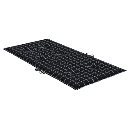 Cuscini Sedia Schienale Basso 4 pz Motivo a Quadri Nero Tessuto | homemem39
