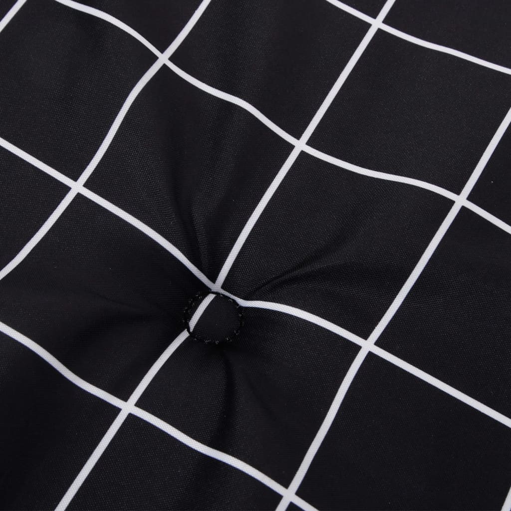 Cuscini Sedia Schienale Basso 4 pz Motivo a Quadri Nero Tessuto | homemem39