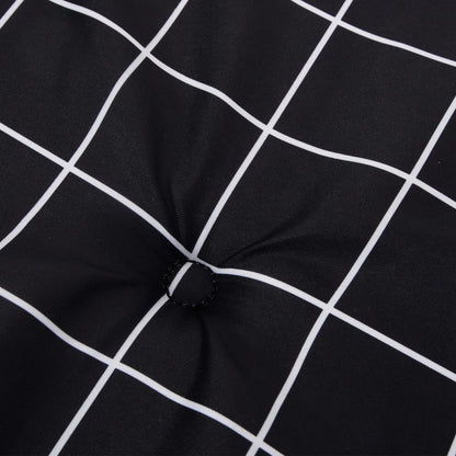 Cuscini Sedia Schienale Basso 4 pz Motivo a Quadri Nero Tessuto | homemem39