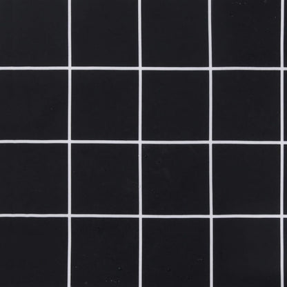 Cuscini Sedia Schienale Basso 4 pz Motivo a Quadri Nero Tessuto | homemem39