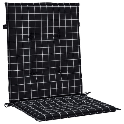 Cuscini Sedia Schienale Basso 6 pz Motivo a Quadri Nero Tessuto | homemem39