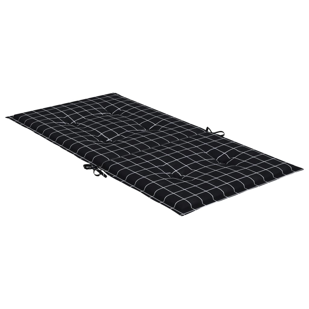 Cuscini Sedia Schienale Basso 6 pz Motivo a Quadri Nero Tessuto | homemem39
