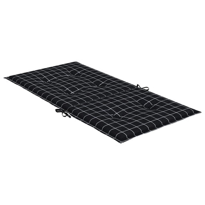 Cuscini Sedia Schienale Basso 6 pz Motivo a Quadri Nero Tessuto | homemem39
