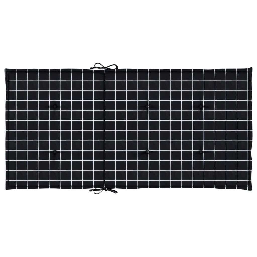 Cuscini Sedia Schienale Basso 6 pz Motivo a Quadri Nero Tessuto | homemem39