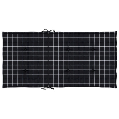 Cuscini Sedia Schienale Basso 6 pz Motivo a Quadri Nero Tessuto | homemem39