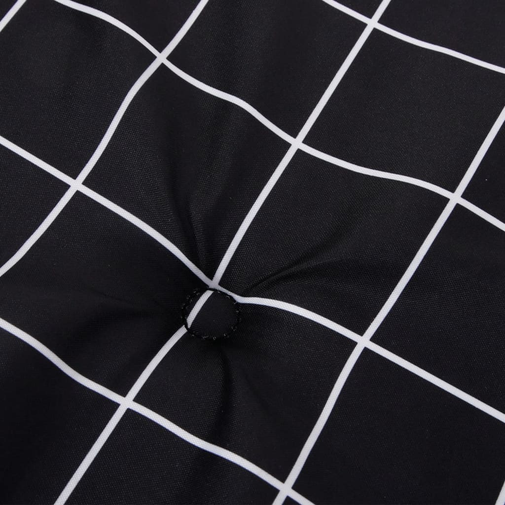 Cuscini Sedia Schienale Basso 6 pz Motivo a Quadri Nero Tessuto | homemem39