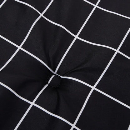Cuscini Sedia Schienale Basso 6 pz Motivo a Quadri Nero Tessuto | homemem39