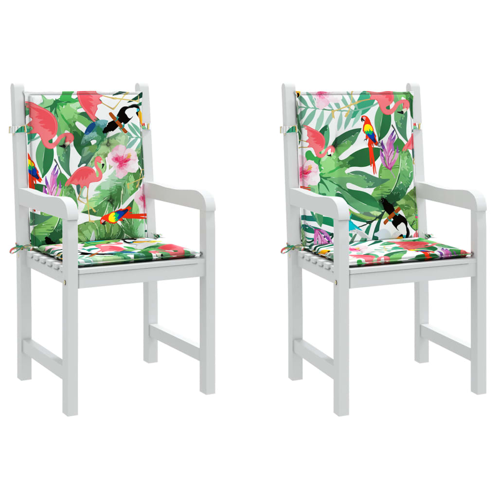 Cuscini per Sedia Schienale Basso 2 pz Multicolore in Tessuto | homemem39