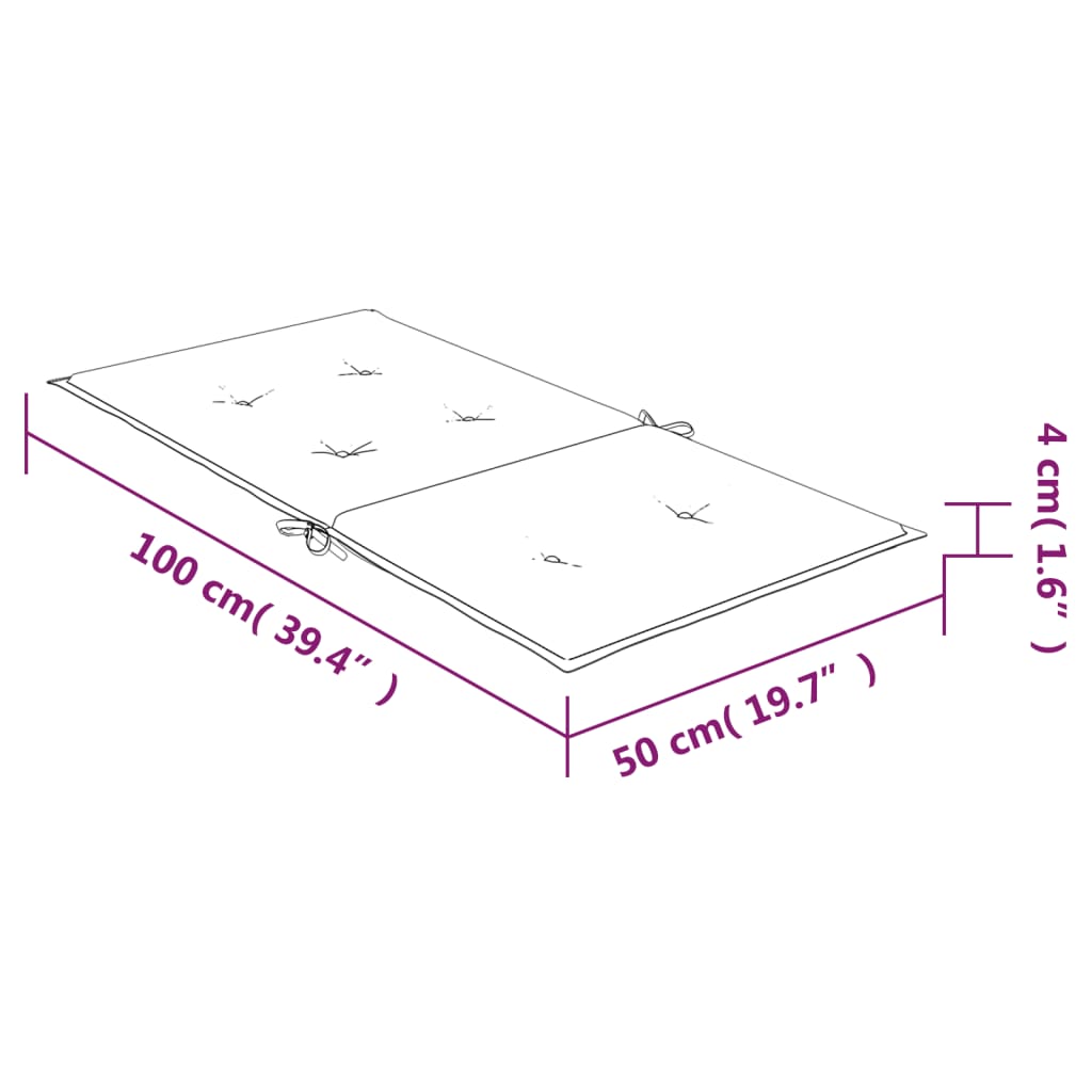 Cuscini per Sedia Schienale Basso 4 pz Multicolore in Tessuto - homemem39