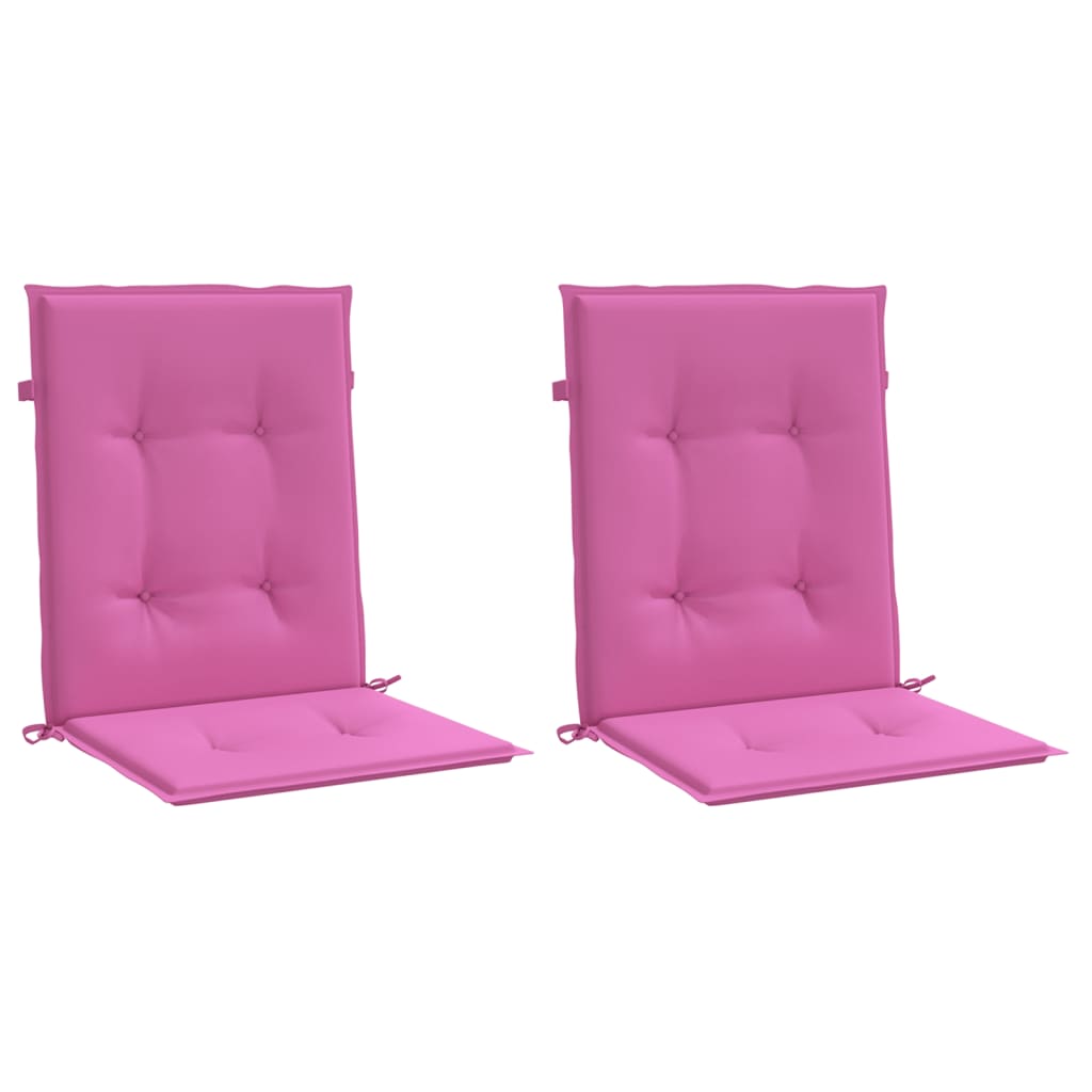Cuscini per Sedia con Schienale Basso 2 pz Rosa in Tessuto | homemem39