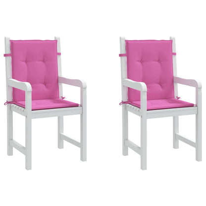 Cuscini per Sedia con Schienale Basso 2 pz Rosa in Tessuto | homemem39