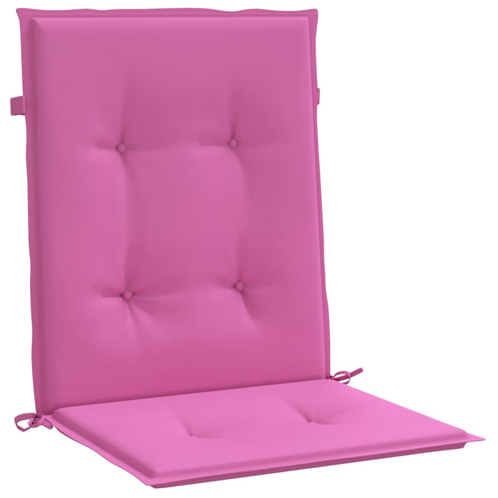 Cuscini per Sedia con Schienale Basso 2 pz Rosa in Tessuto | homemem39