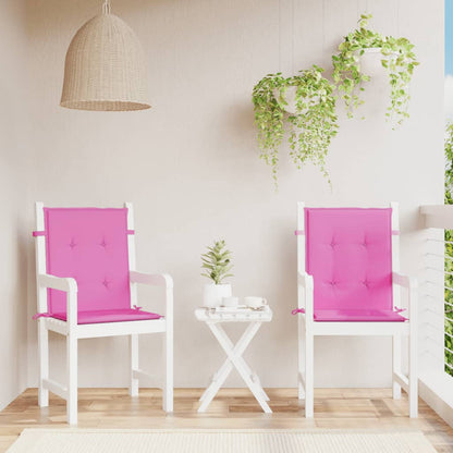 Cuscini per Sedia con Schienale Basso 2 pz Rosa in Tessuto | homemem39