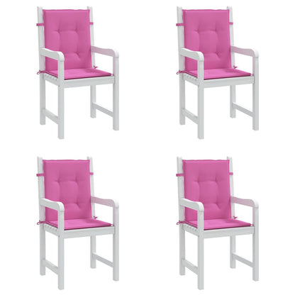 Cuscini per Sedia con Schienale Basso 4 pz Rosa in Tessuto - homemem39