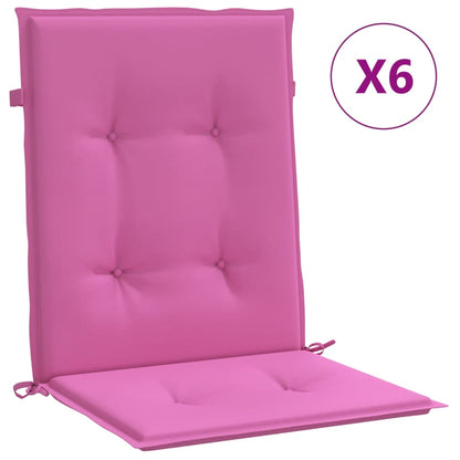 Cuscini per Sedia con Schienale Basso 6 pz Rosa in Tessuto - homemem39