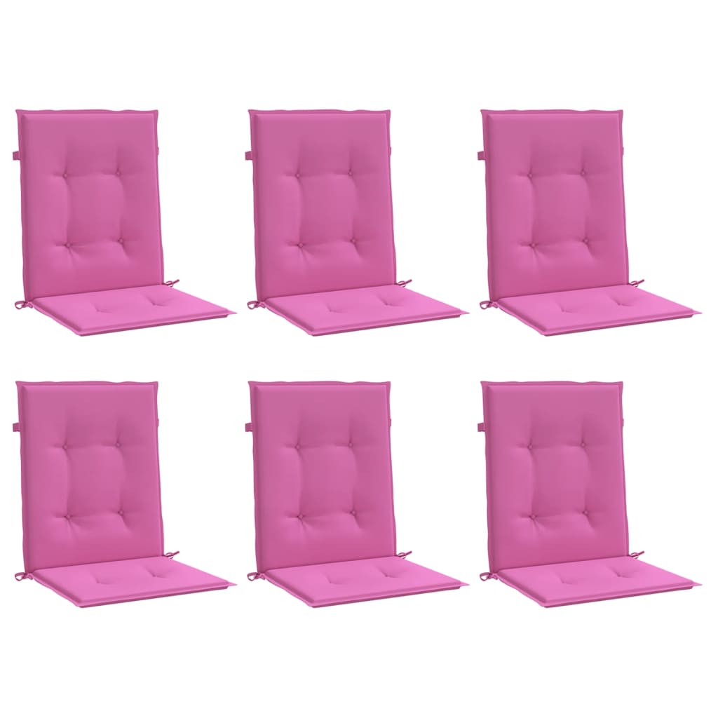 Cuscini per Sedia con Schienale Basso 6 pz Rosa in Tessuto - homemem39