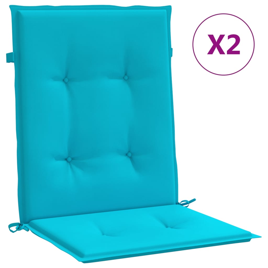 Cuscini per Sedia con Schienale Basso 2 pz Turchese in Tessuto | homemem39