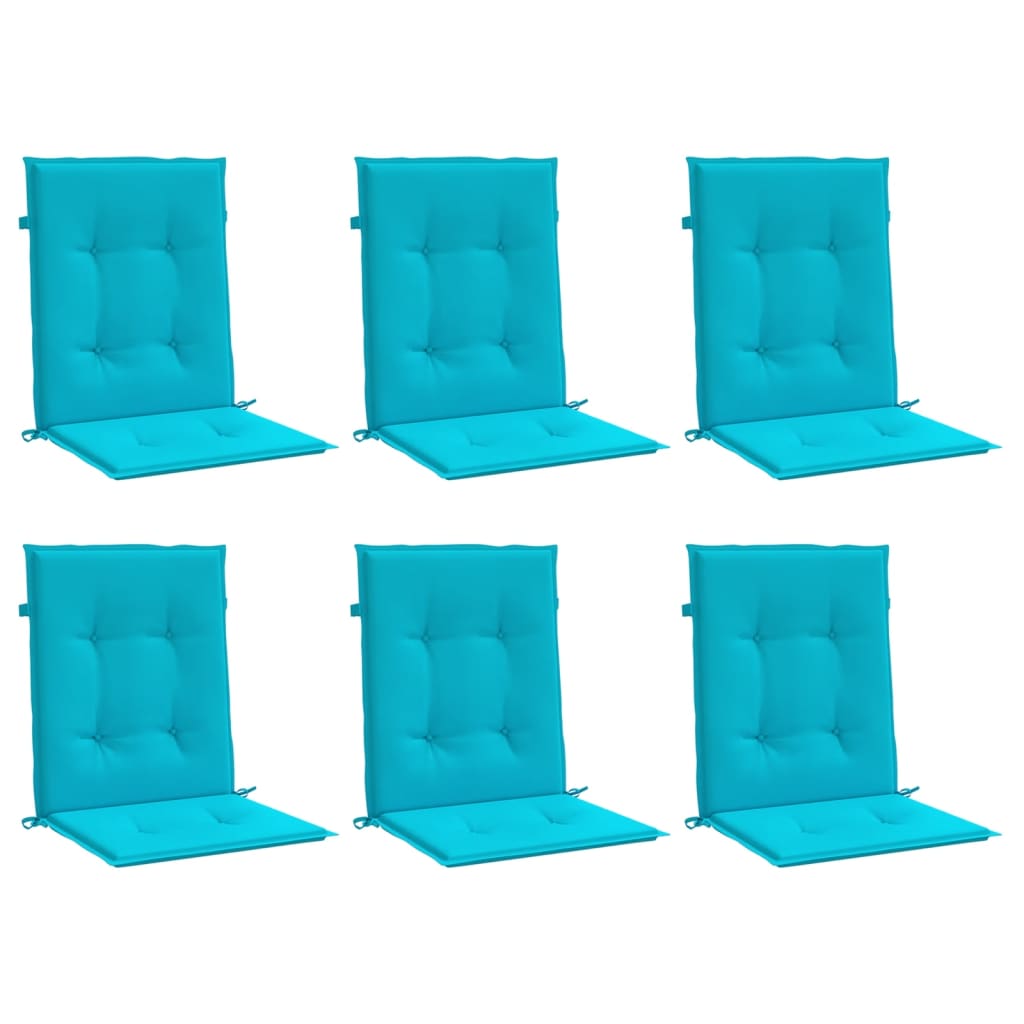 Cuscini per Sedia con Schienale Basso 6 pz Turchese in Tessuto | homemem39