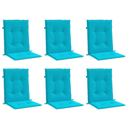 Cuscini per Sedia con Schienale Basso 6 pz Turchese in Tessuto | homemem39