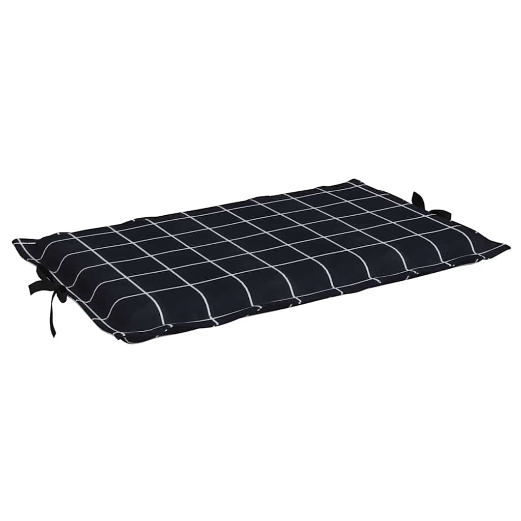 Cuscino per Lettino con Motivo a Quadri Nero in Tessuto Oxford | homemem39