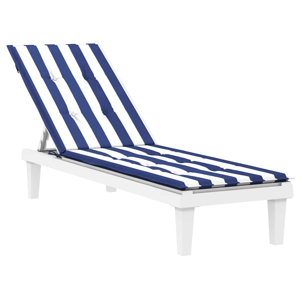 Cuscino per Sedia Sdraio a Strisce Bianche e Blu Tessuto Oxford | homemem39