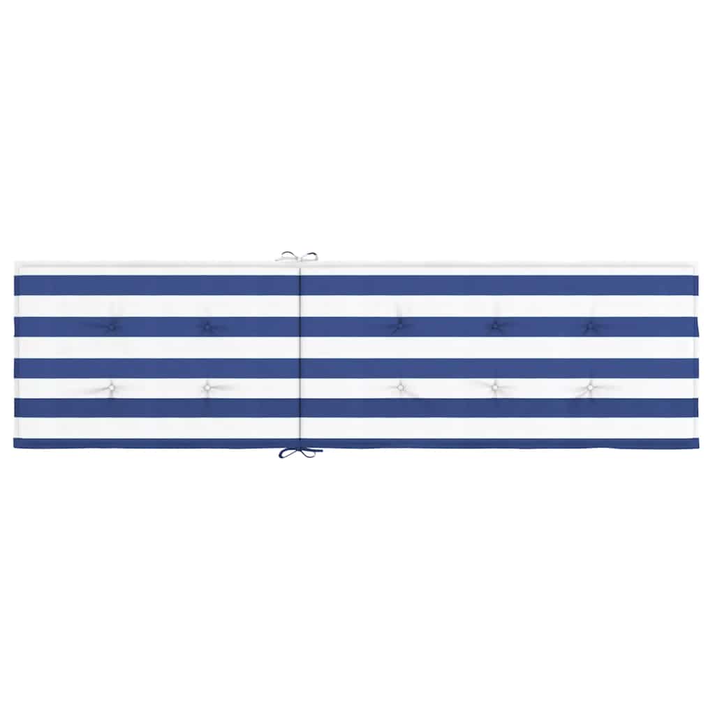 Cuscino per Sedia Sdraio a Strisce Bianche e Blu Tessuto Oxford | homemem39