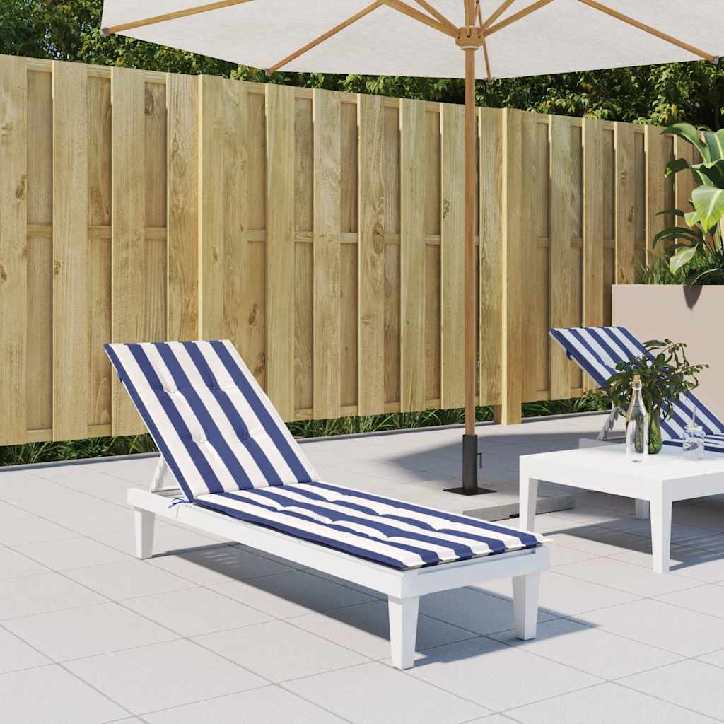 Cuscino per Sedia Sdraio a Strisce Bianche e Blu Tessuto Oxford | homemem39