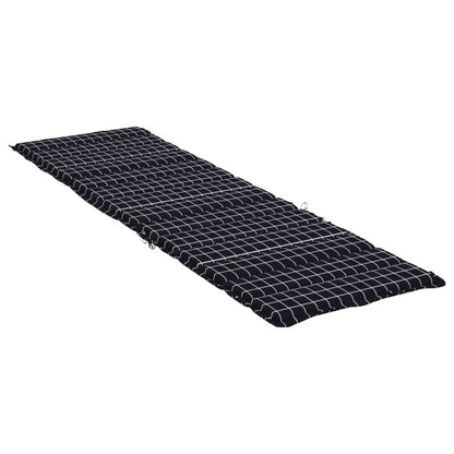 Cuscino per Lettino con Motivo a Quadri Nero in Tessuto Oxford | homemem39
