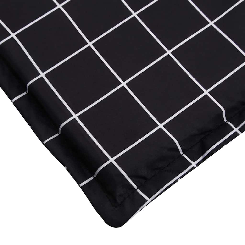 Cuscino per Lettino con Motivo a Quadri Nero in Tessuto Oxford | homemem39