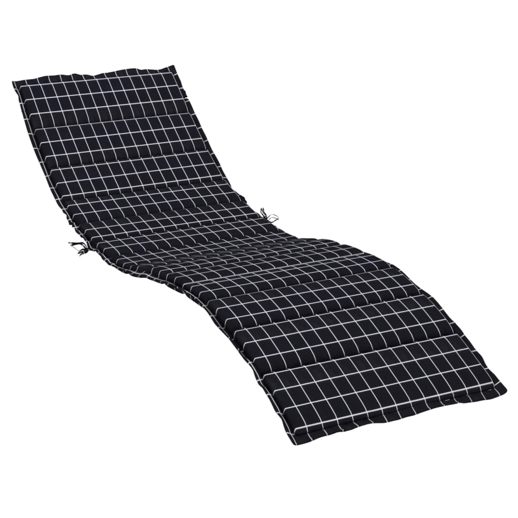 Cuscino per Lettino con Motivo a Quadri Nero in Tessuto Oxford | homemem39