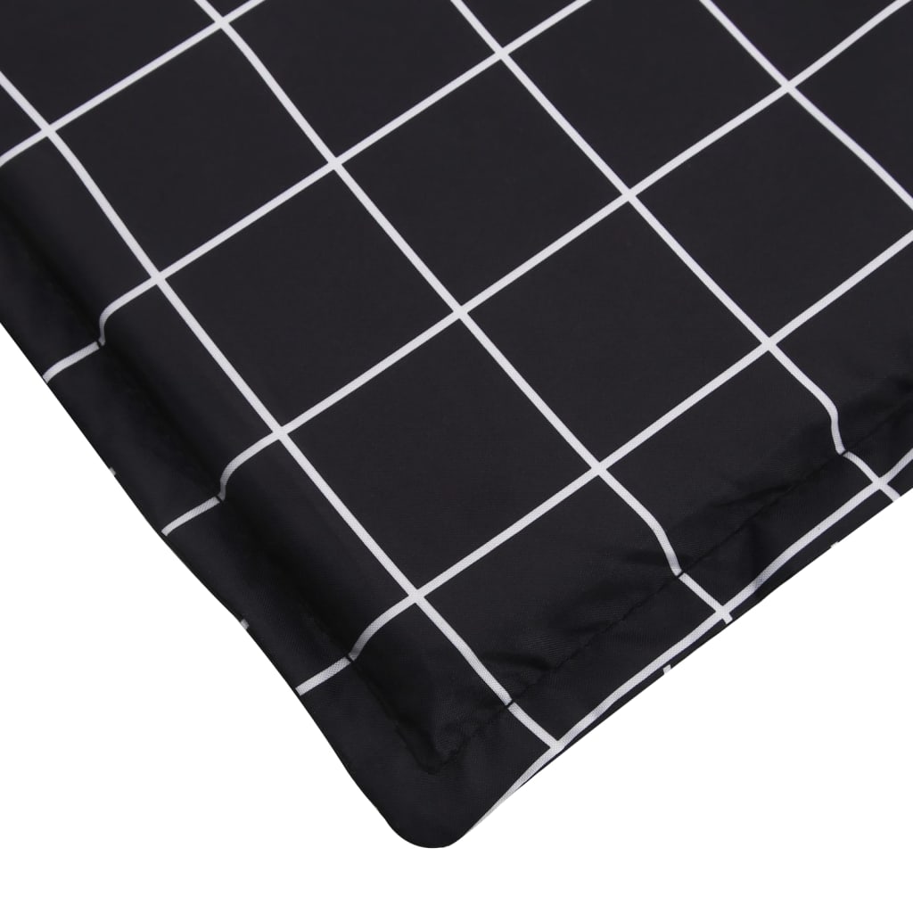 Cuscino per Lettino con Motivo a Quadri Nero in Tessuto Oxford | homemem39