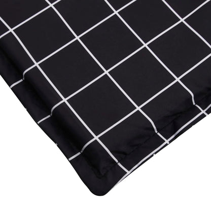 Cuscino per Lettino con Motivo a Quadri Nero in Tessuto Oxford | homemem39