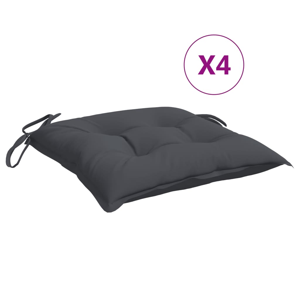 Cuscini per Sedia 4 pz Antracite 40x40x7 cm in Tessuto Oxford | homemem39