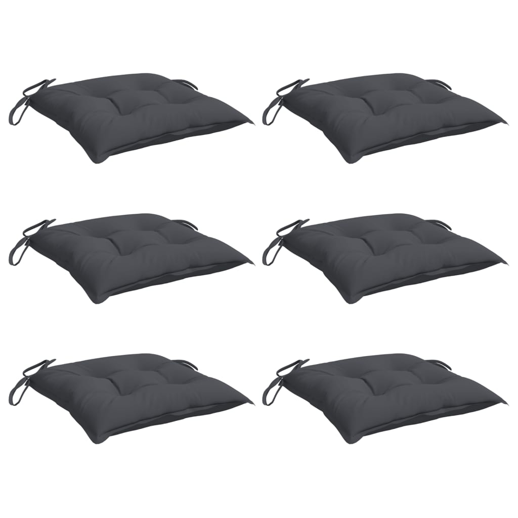 Cuscini per Sedia 6 pz Antracite 40x40x7 cm in Tessuto Oxford | homemem39