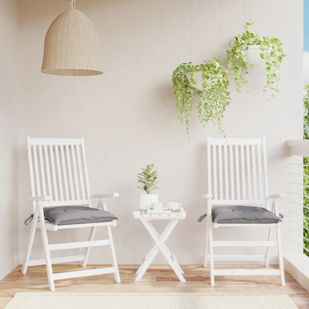 Cuscini per Sedia 2 pz Grigi 40x40x7 cm in Tessuto Oxford | homemem39