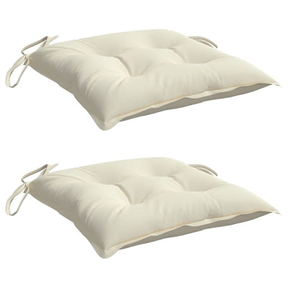 Cuscini per Sedia 2pz Bianco Crema 40x40x7 cm in Tessuto Oxford | homemem39