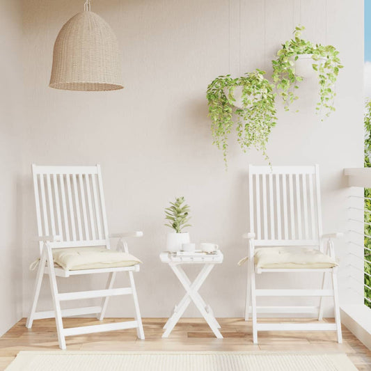 Cuscini per Sedia 2pz Bianco Crema 40x40x7 cm in Tessuto Oxford | homemem39