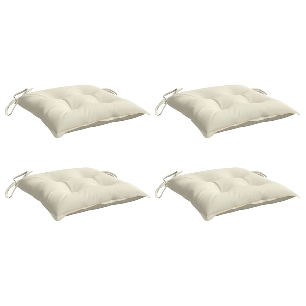 Cuscini per Sedia 4pz Bianco Crema 40x40x7 cm in Tessuto Oxford | homemem39