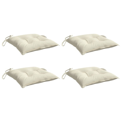 Cuscini per Sedia 4pz Bianco Crema 40x40x7 cm in Tessuto Oxford | homemem39