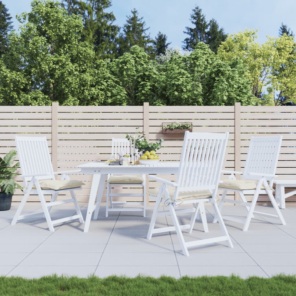 Cuscini per Sedia 4pz Bianco Crema 40x40x7 cm in Tessuto Oxford | homemem39