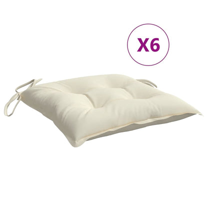 Cuscini per Sedia 6pz Bianco Crema 40x40x7 cm in Tessuto Oxford | homemem39