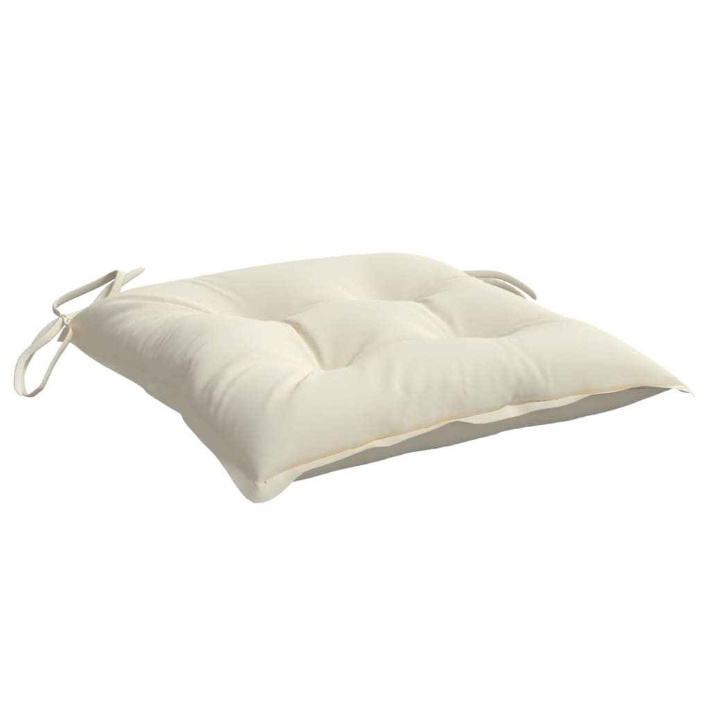Cuscini per Sedia 6pz Bianco Crema 40x40x7 cm in Tessuto Oxford | homemem39