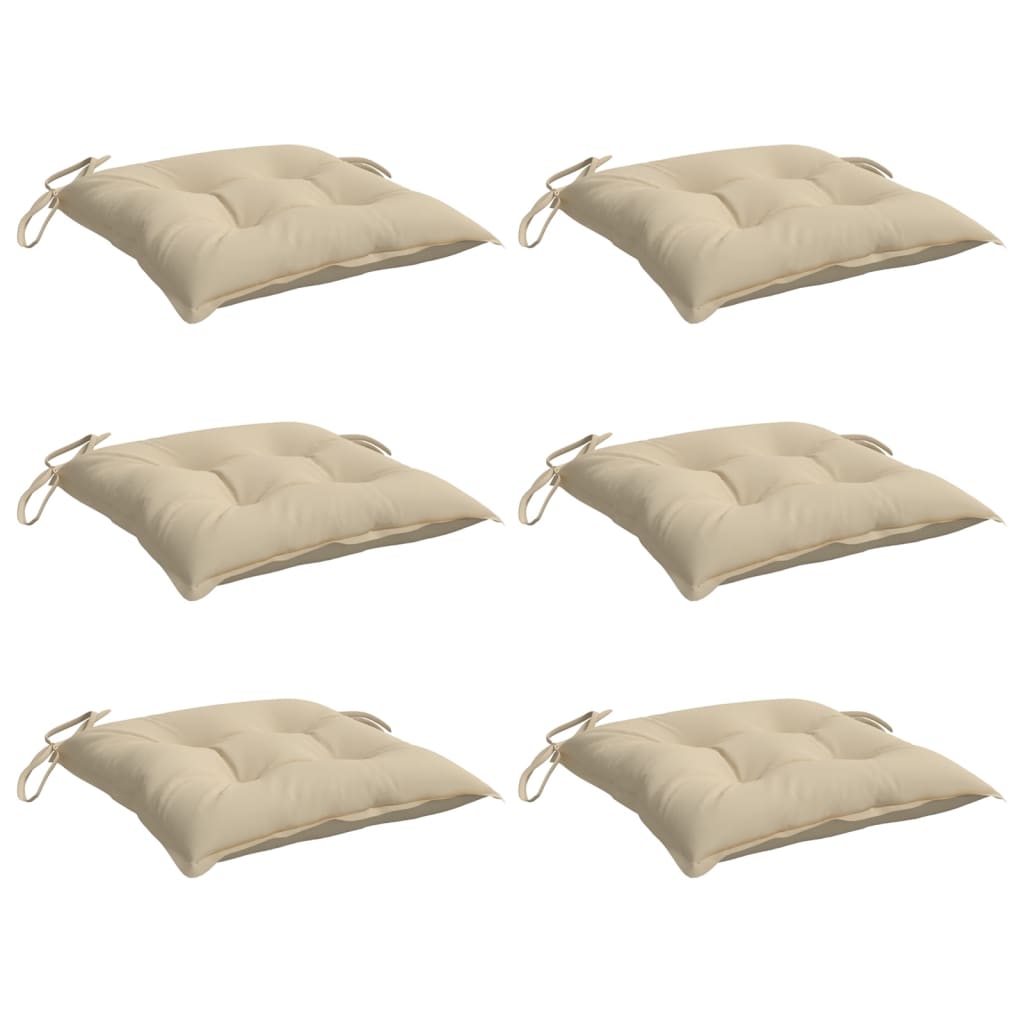 Cuscini per Sedia 6 pz Beige 40x40x7 cm in Tessuto Oxford | homemem39