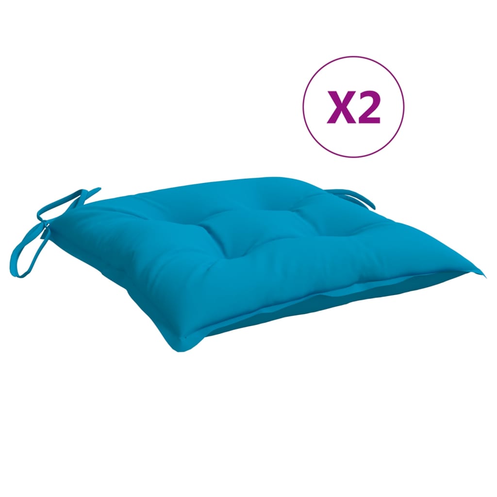 Cuscini per Sedia 2 pz Azzurro 40x40x7 cm in Tessuto Oxford | homemem39