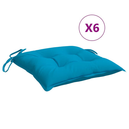 Cuscini per Sedia 6 pz Azzurro 40x40x7 cm in Tessuto Oxford | homemem39