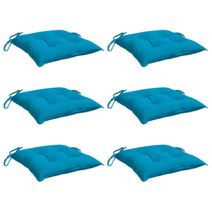 Cuscini per Sedia 6 pz Azzurro 40x40x7 cm in Tessuto Oxford | homemem39