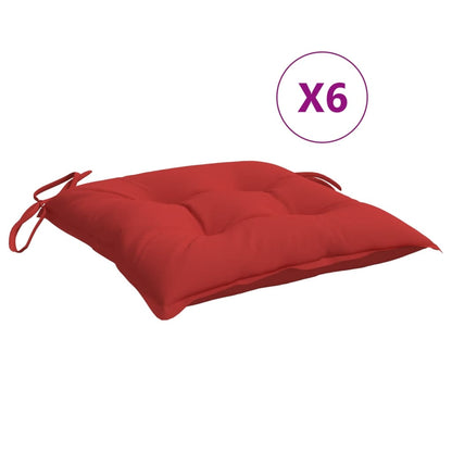 Cuscini per Sedia 6 pz Rossi 40x40x7 cm in Tessuto Oxford | homemem39